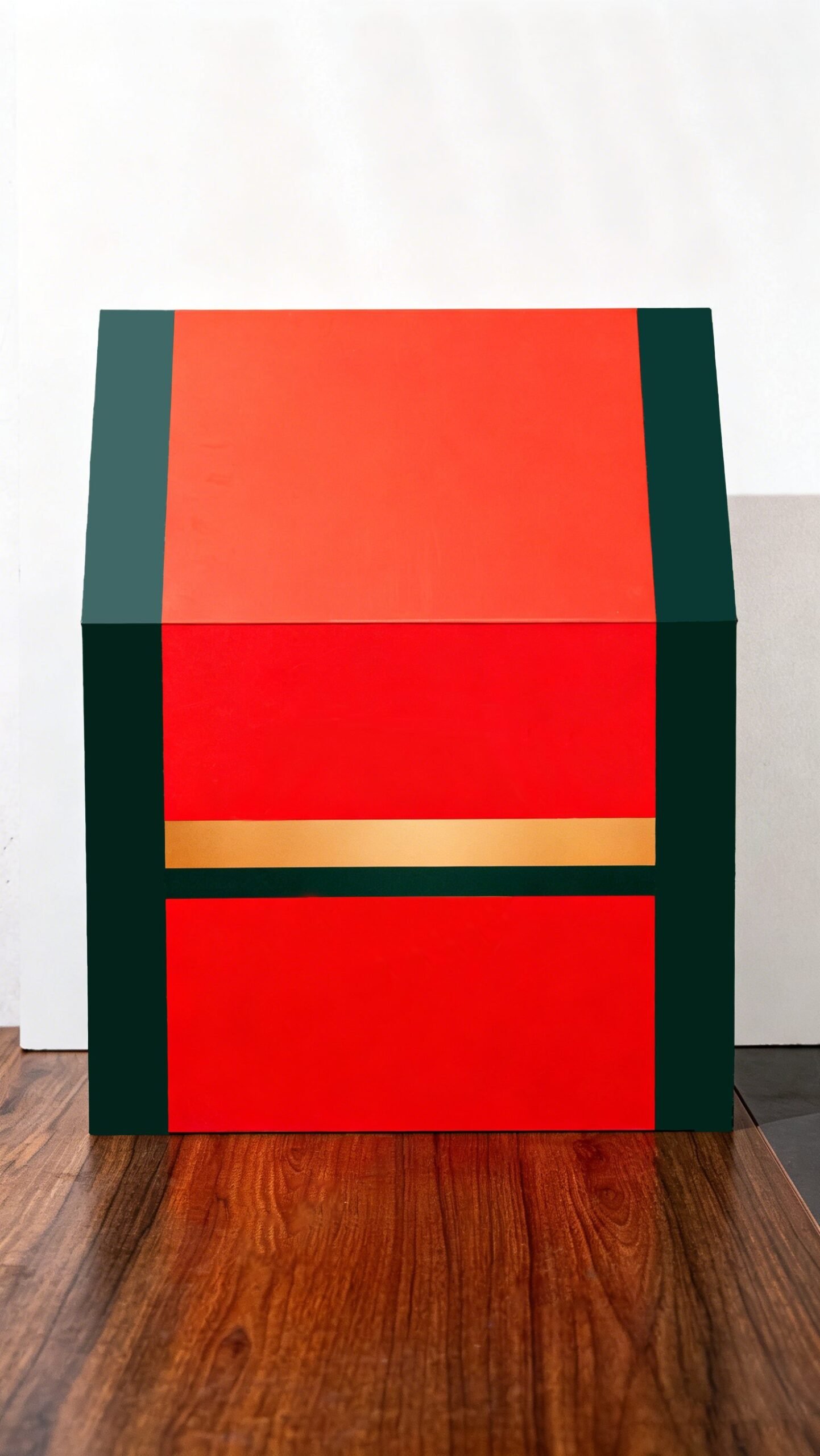 Closed color-block MDF packaging box sample