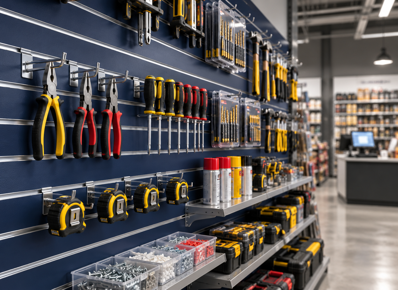 Slatwall application concept for hardware retail